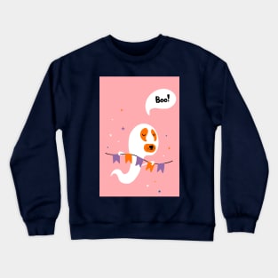 Dog in ghost costume Crewneck Sweatshirt